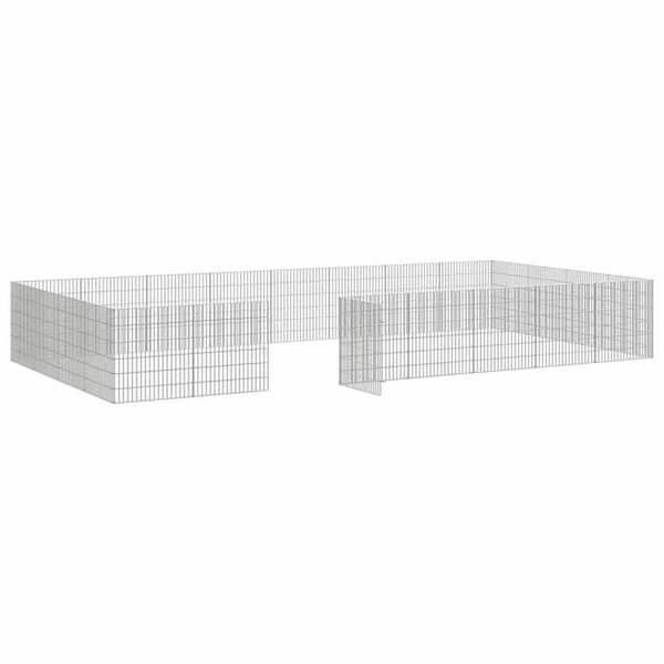 Dyrindhegning - EKSKLUSIVT HUS - 24 paneler - Galvaniseret stål - 54x60 cm - Selvmontering