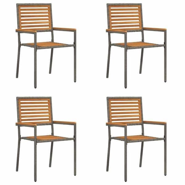 Maison Exclusive - Stapelbara trädgårdsstolar 4 st Brun och grå Brunt och grått