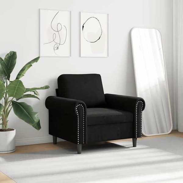 Maison Exclusive - Musta nojatuoli 60 cm sametti