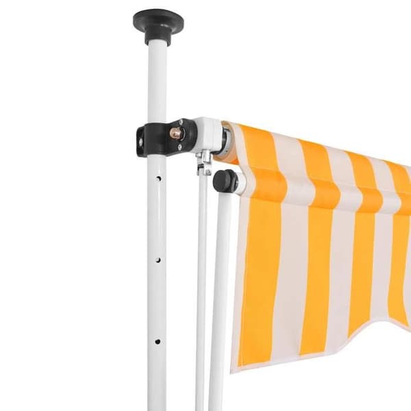 Maison Exclusive - Manuel udtrækkelig markise 150 cm Orange og hvide striber