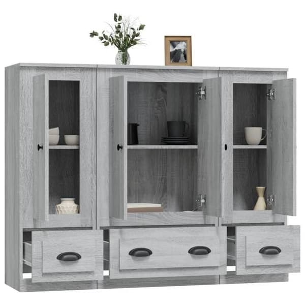 Maison Exclusive - Bufféer 3 st sonoma grå ingenjörsträ Sonoma grå