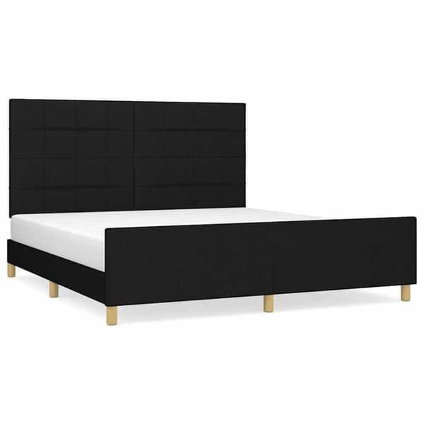 Maison Exclusive - Sengestel uden madras sort 180x200 cm stof