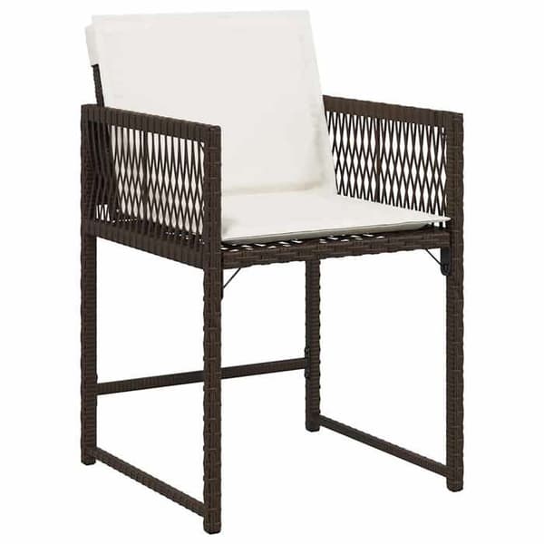Maison Exclusive - Trädgårdsstolar med kuddar, set om 4, brun flätad resin brun