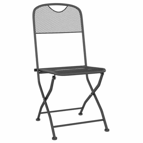 Maison Exclusive - Fällbara stolar, set om 4, i antracitgrå expanderad metallnät