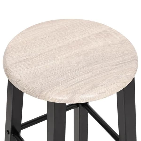 Maison Exclusive - Barstole sæt af 2 sort MDF Svart och träfärg