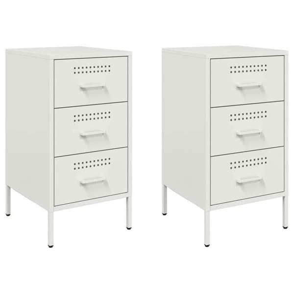 Maison Exclusive - Sängbord 2 st vit 36x39x68 cm stål