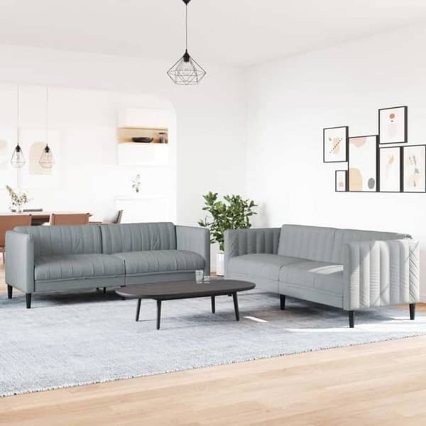 Maison Exclusive - 2 kpl vaaleanharmaita sohvia kankaasta