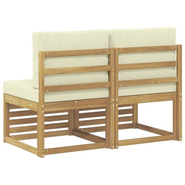 Udendørs sofa - EKSKLUSIV HUS - 2 pladser - Massiv akacie - Lamel design - Hvid Vit