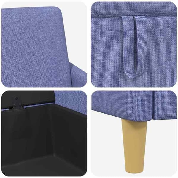 Maison Exclusive - Soffa med förvaring 2 st Blå denim Polyester