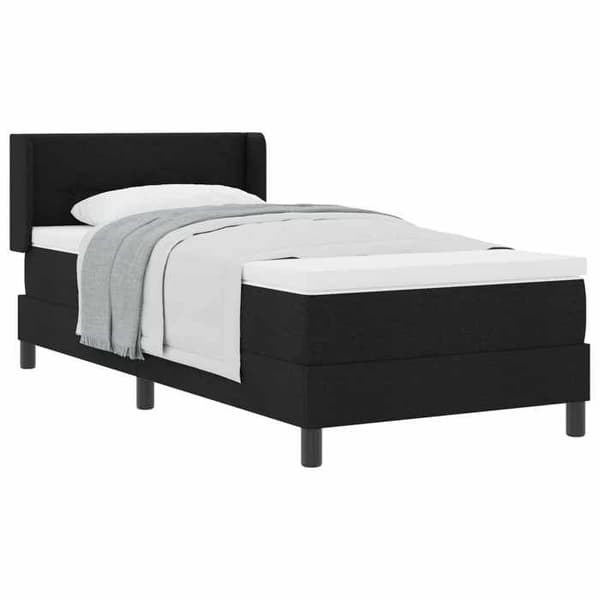 Lys boxmadras - MAISON EXCLUSIVE - 200 x 100 cm - Sort - Justerbar hovedgærde - Polstret polyester Svart