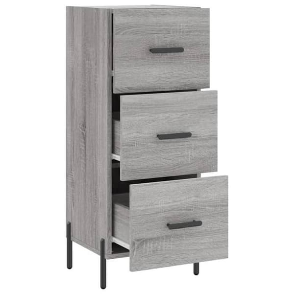 Buffet - EKSKLUSIVT HUS - Sonoma - Grå - 3 skuffer - Ingeniørtræ grå