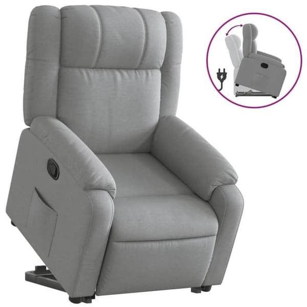 Maison Exclusive - Lätt grå recliner i tyg Ljusgrått