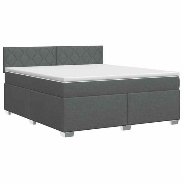 Maison Exclusive - Boxspring säng med madrass Mörkgrå 160 x 200 cm Tyg Mörkgrå