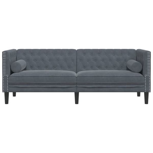 Maison Exclusive - Chesterfield sofa med puder 3 pladser mørkegrå velour