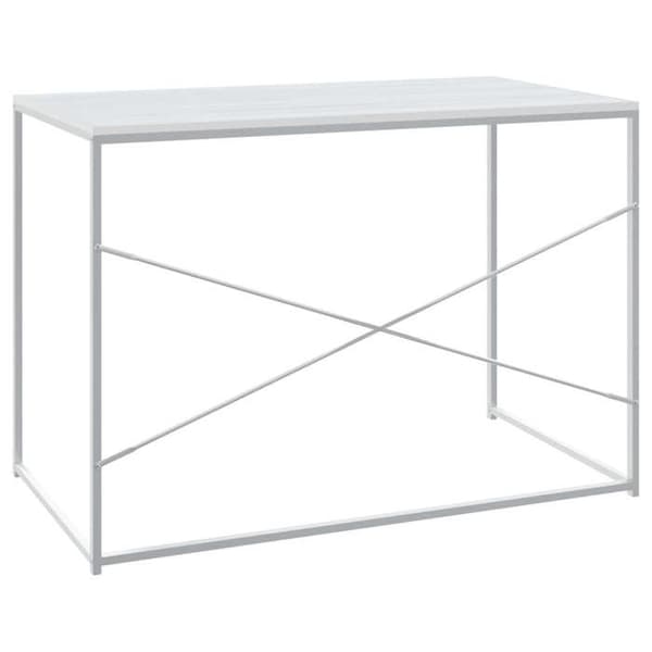 Kontor - EKSKLUSIV HUS - 110 x 60 x 70 cm - Hvid - Metal & ingeniørtræ - Industriel Vit