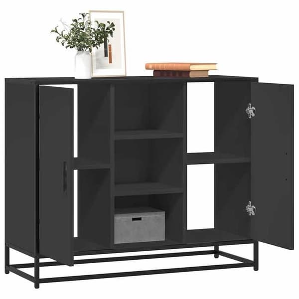 Maison Exclusive - Musta buffet 92x35x76 cm insinööripuuta
