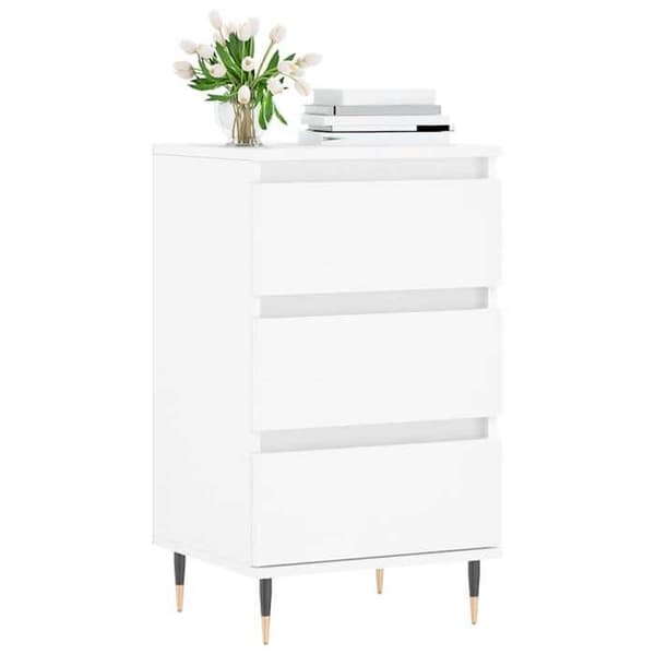 Maison Exclusive - Vit buffé 40x35x70 cm i ingenjörsträ