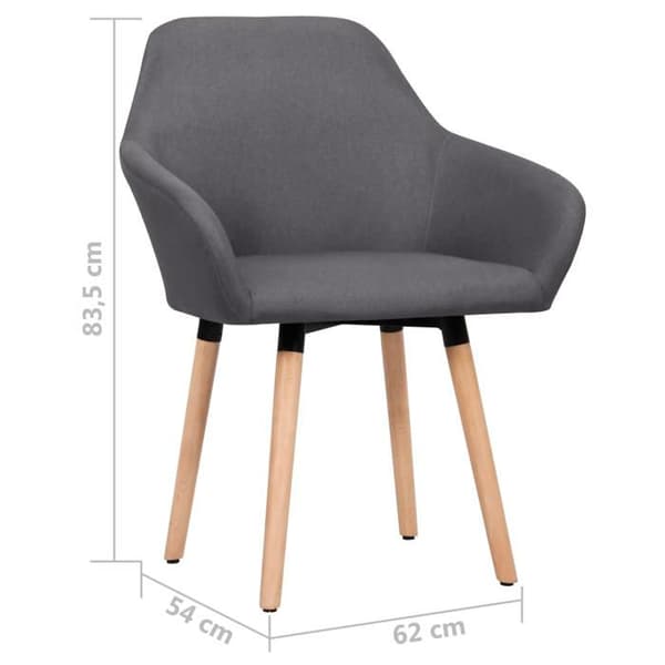 Maison Exclusive - 2 tummanharmaata kangasruokatuolin setti Mörkgrå