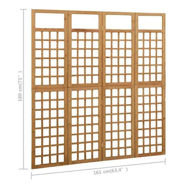 Maison Exclusive - Avskiljande vägg med 4 paneler/ram av massivt granträ