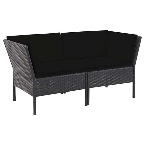 Maison Exclusive - Trädgårdsmöbler 6 delar med kuddar i svart flätad resin