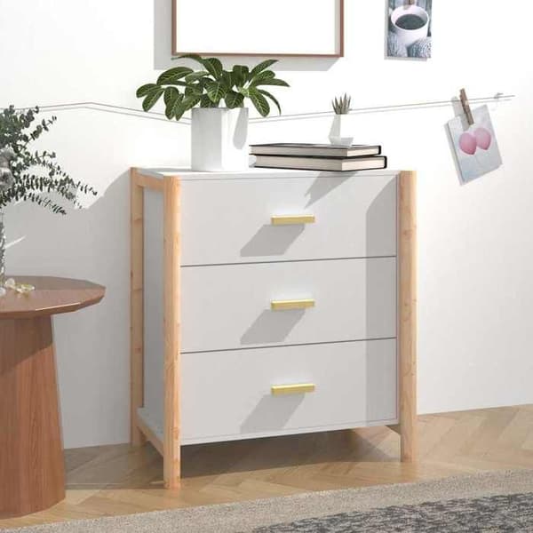 Maison Exclusive - Buffé Vit 62x38x70 cm Ingenjörsträ