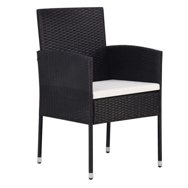 Maison Garden Middagssæt 5 stk Resin Wicker Black Svart