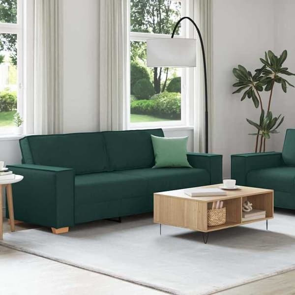 Maison Exclusive - Sæt af 2 sofaer med mørkegrønne stofpuder
