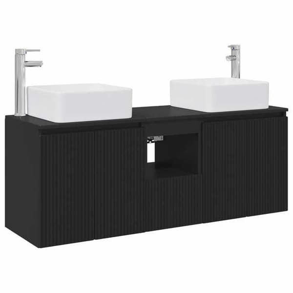 Maison Exclusive - Badeværelsesskabssæt 3 stk Sort 49,5 x 41 x 63 cm