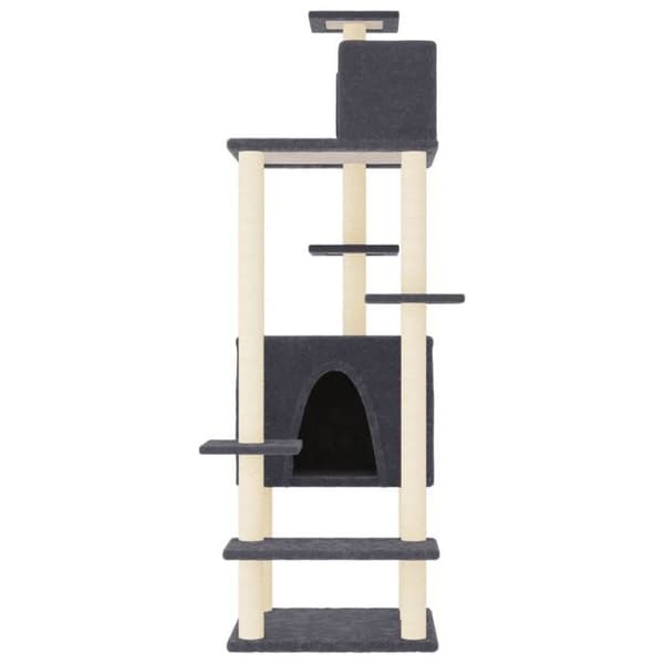 Maison Exclusive - Kattekradsetræ med sisal kløer Mørkegrå 154 cm Mörkgrå