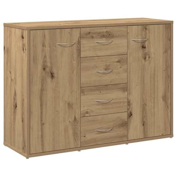 Maison Exclusive - Buffet i egetræ, håndlavet 88x30x64 cm, ingeniørtræ