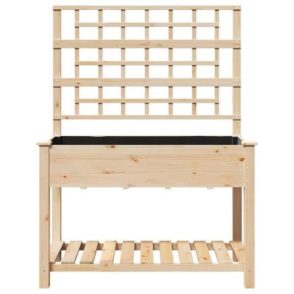 Blomlåda - EXKLUSIV HEM - Rektangulär - Furu - Beige - 115 x 60,5 x 153 cm beige