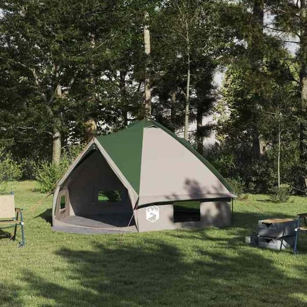 Tält teepee - EXKLUSIVT HUS - Teepee-tält - 6 platser - Polyester 185T belagd - Grön och vit