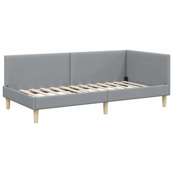 Maison Exclusive - Kulmasänky 2 osaa vaaleanharmaa 90 x 190 cm Ljusgrått
