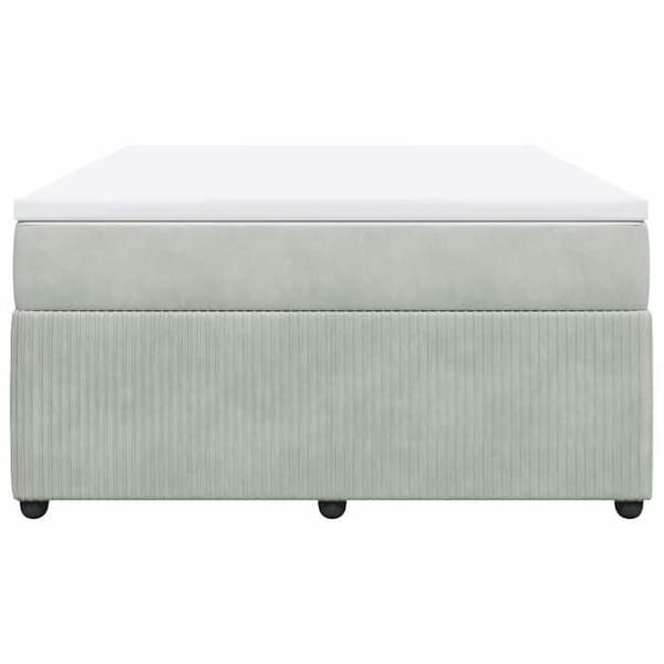 Maison Exclusive - Seng solid bund med socker og madras Grå 160x200cm Velour