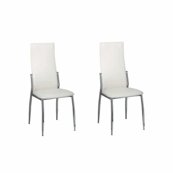 Maison Exclusive - Matstolar set om 2 vit konstläder