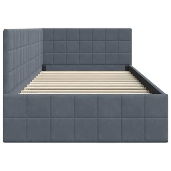 Maison Exclusive - Mörkgrå hörnsängram 100 cm x 200 cm Sammet