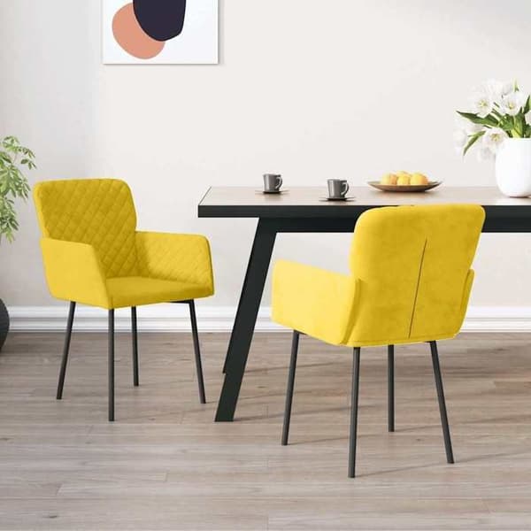 Maison Exclusive - Ruokatuolit 2 kpl Keltainen Sametti Gul