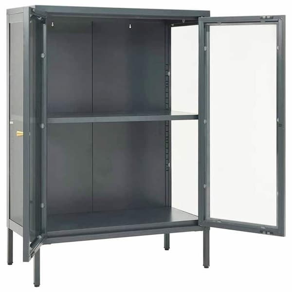 Maison Exclusive - Buffé Anthracite 75x35x105 cm Stål och glas
