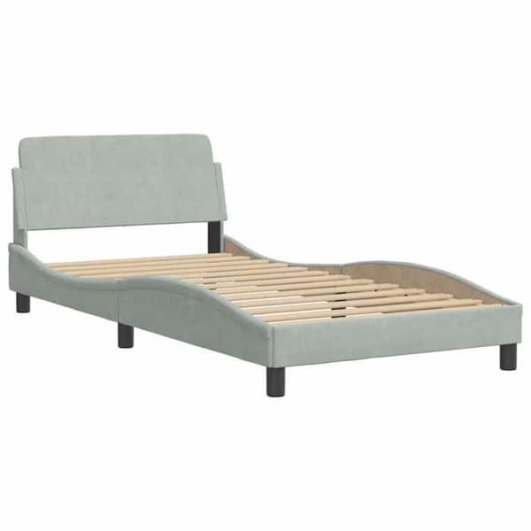 Maison Exclusive - Dover-harmaa sänkykehys 100x200 cm sametti Ljusgrått
