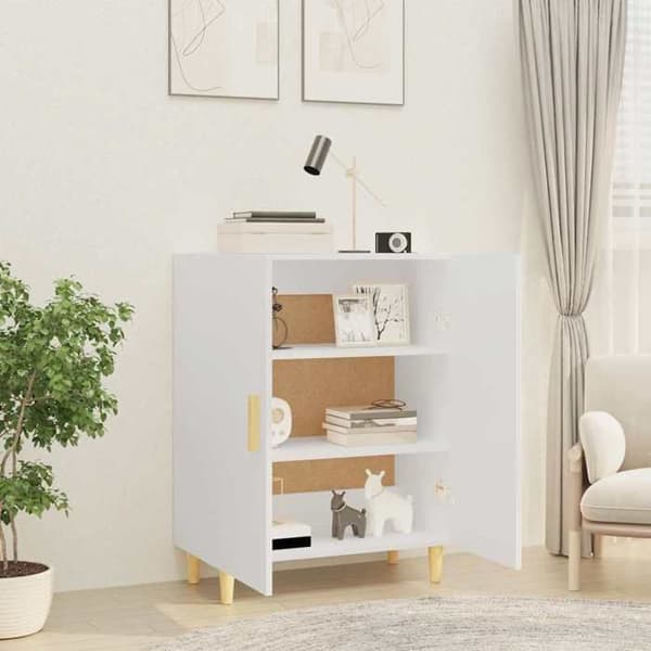 Maison Exclusive - Buffé Vit 70x34x90 cm Ingenjörsträ