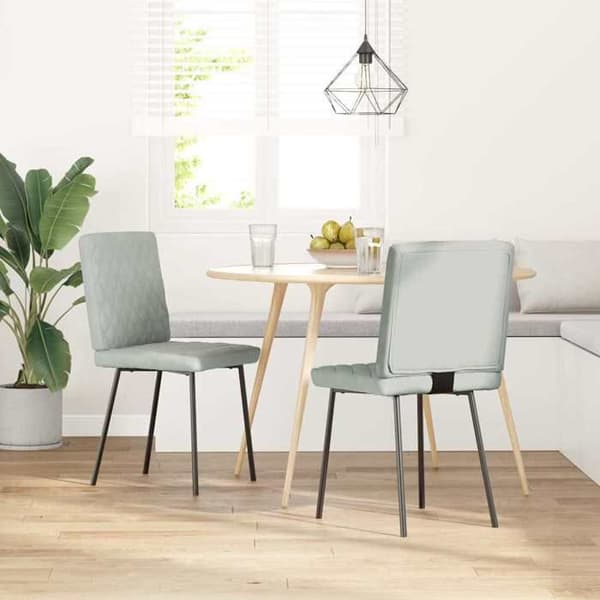 Maison Exclusive - Matstolar set om 2 Ljusgrå Sammet
