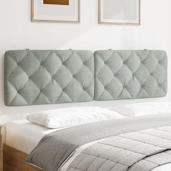 Maison Exclusive - Pude til sengegavl lys grå 183 cm velour