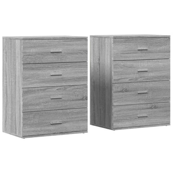 Maison Exclusive - Bufféer 2 st sonoma grå 60x39x80 cm ingenjörsträ