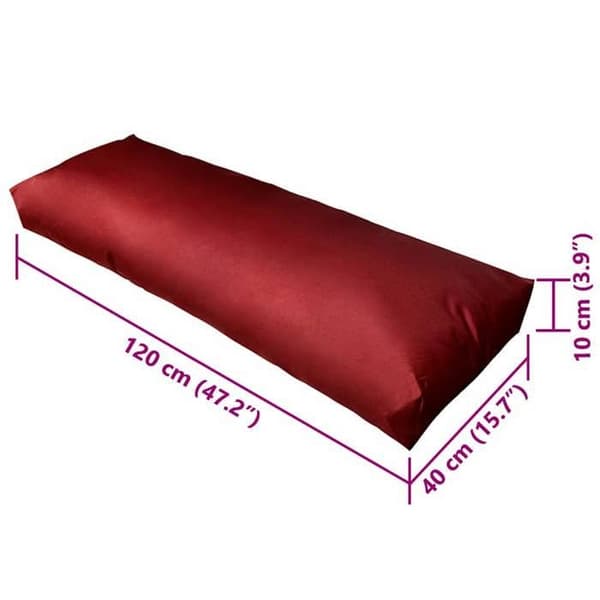 Rygpude - EKSKLUSIV HUS - 120 x 40 x 10 cm - Bordeaux - Skimmelsvamp-resistent - Polyesterfibre Bordeaux