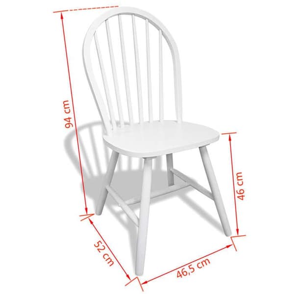 Maison Exclusive - Matstolar set om 6 vit solid gummiträ Matt vit