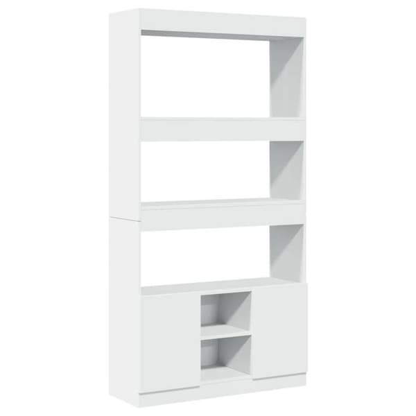 Maison Exclusive - Vit hög buffé 92x33x180 cm ingenjörsträ