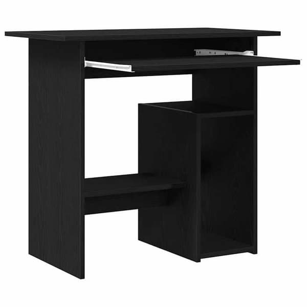 Maison Exclusive - Kontor i sort egetræ 80x45x74 cm ingeniørtræ svart ek