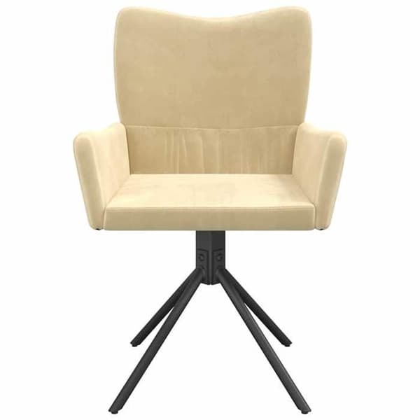 Maison Exclusive - Snurrstolar för matplats, set om 2, Creme Sammet Grädde