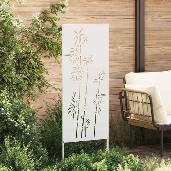 Havelåge - EKSKLUSIV HUS - Rektangulær - Hvid (blomsterdesign) - Stål med mat finish - 50 x 140 cm Vit (blommönster)