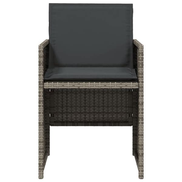 Maison Exclusive - Trädgårdsstolar med kuddar, set om 4, grå flätad resin